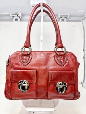 Marc Jacobs Red Calfskin Leather Blake PushLock Satchel Bag Fall 2005 collection
